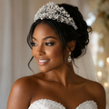 Luxury Pearl & Crystal Bridal Tiara #7825 | Elegant Wedding Crown
